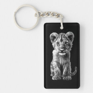 Porte-clés Oh Bébé Gros Chat Petit Gris