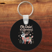 Porte-clés Oh Cerf C'est Noël Petits Carrés Patchwork (Recto)
