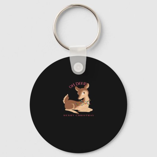 Porte-clés Oh Cerf Noël Design Moderne (Recto)