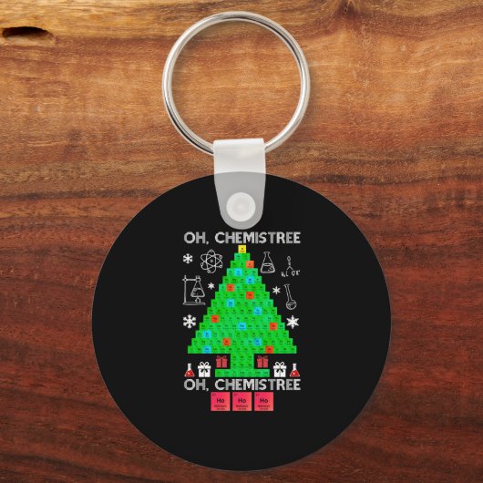 Porte-clés Oh Chemistree Chemist Tree Funny Science Noël (Recto)