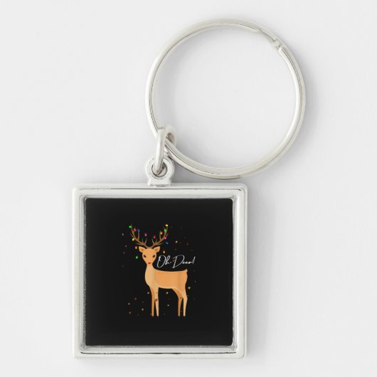 Porte-clés Oh Deer Christmas Light Pajama Cute Reindeer Holid (Devant)