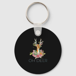 Porte-clés Oh Deer Cute Colorful Deer Minimal Design Keychain