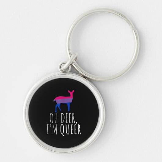 Porte-clés Oh Deer Queer Bisexual Pride Gay Lesbian Design (Devant)