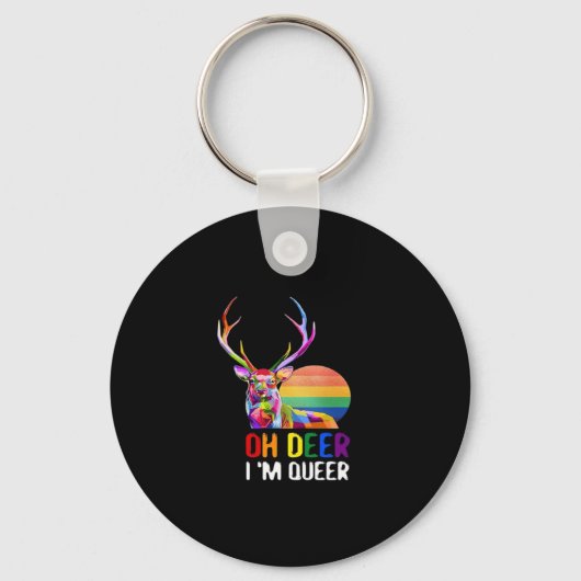 Porte-clés Oh Deer Queer Minimal Modern Style Keychain (Recto)