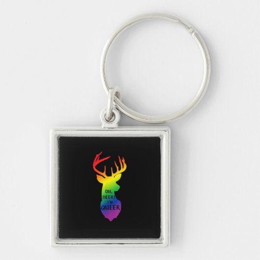 Porte-clés Oh Deer Queer Pride Celebration Funny LGBT Gift  (Devant)
