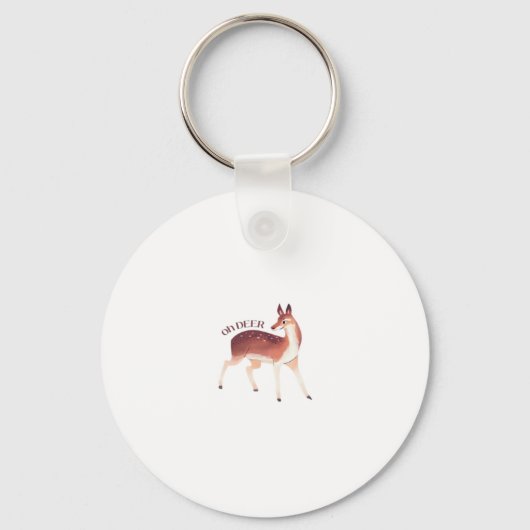 Porte-clés Oh Deer Whimsical Creative Design Keychain (Recto)