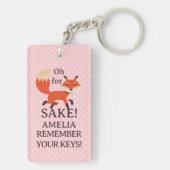 Porte-clés Oh For Fox Sake Pink and White Polka Dot (Dos)
