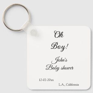 Porte-clés oh garçon fille baby shower ajouter nom date année