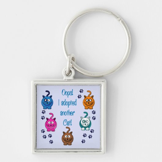 Porte-clés Oh là là ! ! J'ai adopté un autre chat ! (Devant)