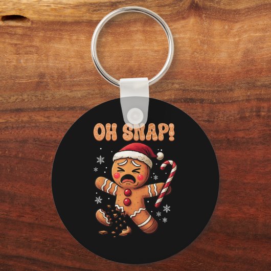Porte-clés Oh Snap Biscuit en Pain d'Épice Noël Drôle Cadeau (Recto)