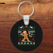 Porte-clés Oh Snap Funny Gingerbread Man Football Christmas P (Recto)