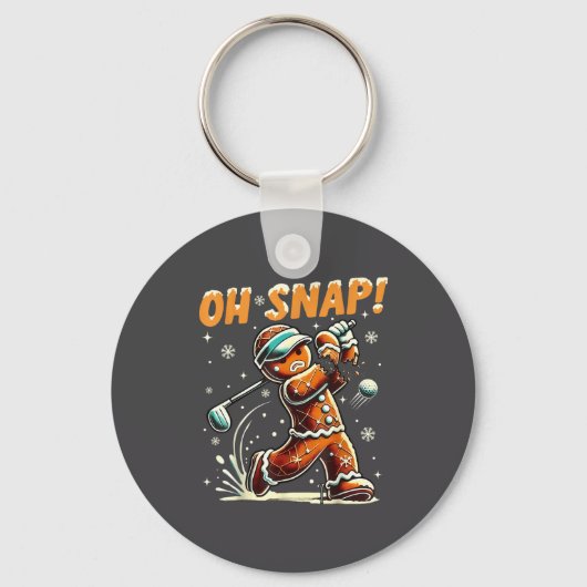 Porte-clés Oh Snap Gingerbread Golfer Golf Christmas Golfing  (Recto)