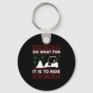 Porte-clés Oh What Fun It Is To Ride Golf Cart Christmas