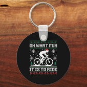 Porte-clés Oh What Fun It Is To Ride Mountain Bike Biker Chri (Recto)