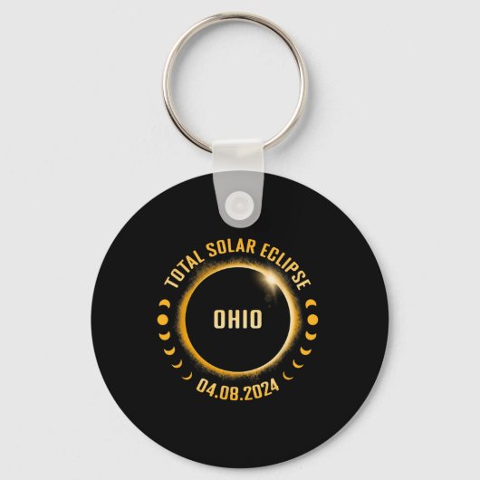 Porte-clés Ohio 2024 Total Éclipse Solaire (Recto)