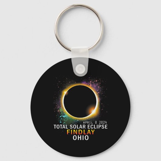 Porte-clés Ohio Total Éclipse Solaire 8 avril 2024 (Recto)