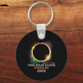 Porte-clés Ohio Total Éclipse Solaire 8 avril 2024 (Recto)
