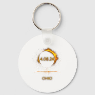 Porte-clés Ohio Total Éclipse Solaire Avril 8 2024 Totalité E