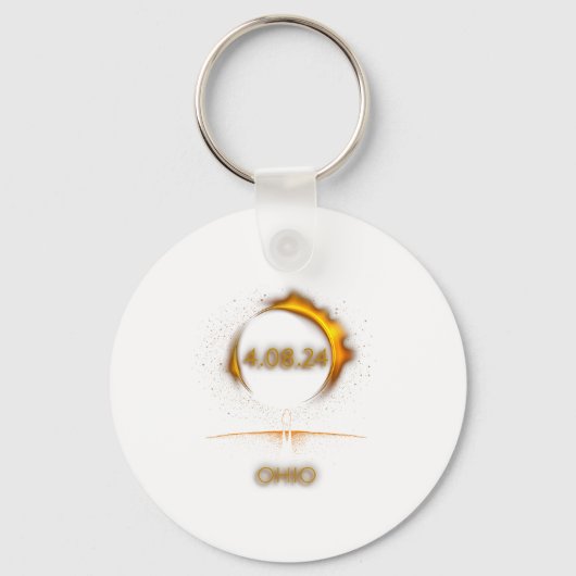 Porte-clés Ohio Total Éclipse Solaire Avril 8 2024 Totalité E (Recto)