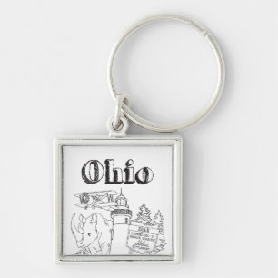 Porte-clés Ohio Vacances Dessin Vacances Art Voyage Desig