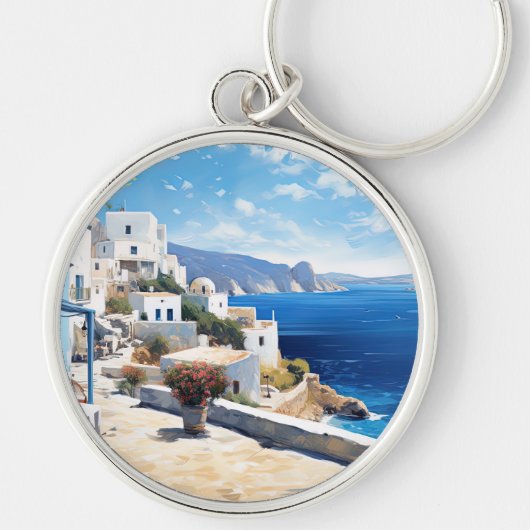 Porte-clés Oia Santorini (Devant)