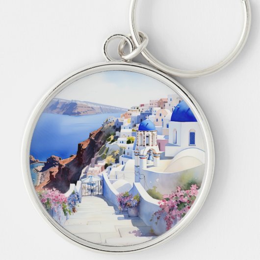 Porte-clés Oia Santorini (Devant)