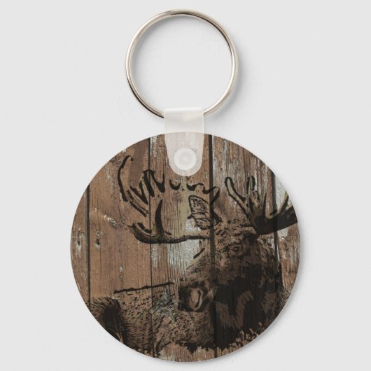 Porte-clés Oie de bois rustique (Recto)