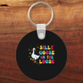 Porte-clés Oie Silly Sur Les Femmes Animales Retro Super Perd (Recto)