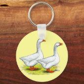 Porte-clés Oies : Paire Embden (Recto)