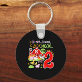 Porte-clés Oink Baa Moo I'm 2 Farm Animals 2nd Birthday Two Y (Recto)