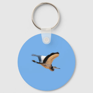 Porte-clés Oiseau à ailes de héron de grand bleu en vol