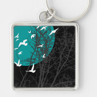 Porte-clés oiseau à silhouette