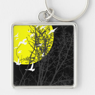 Porte-clés oiseau à silhouette