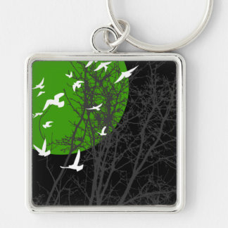 Porte-clés oiseau à silhouette