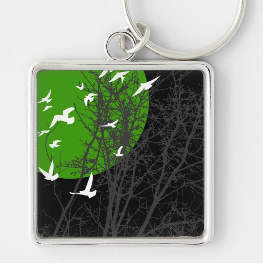 Porte-clés oiseau à silhouette (Devant)