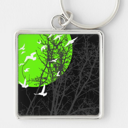 Porte-clés oiseau à silhouette (Devant)