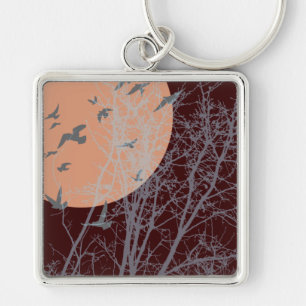 Porte-clés oiseau à silhouette