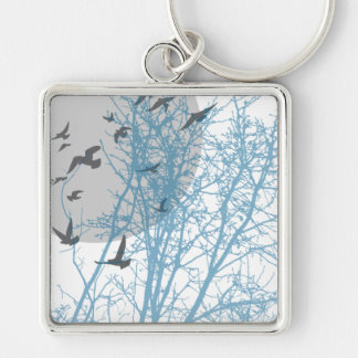 Porte-clés oiseau à silhouette