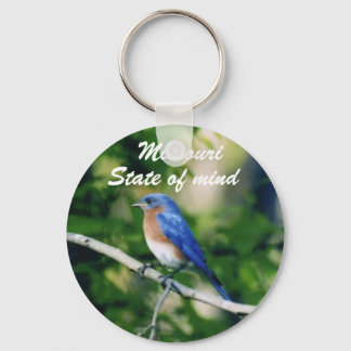 Porte-clés Oiseau bleu célibataire, Missouri, état d'esprit K