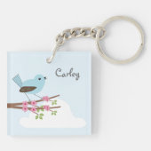 Porte-clés Oiseau bleu dans l'arbre de fleur (Dos)