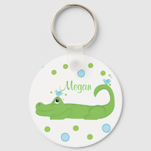 Porte-clés Oiseau bleu et alligator