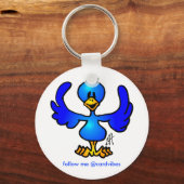 Porte-clés Oiseau bleu gazouillant (Recto)