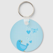 Porte-clés Oiseau bleu Merci (Recto)