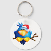 Porte-clés Oiseau Dans Un Chapeau De Père Noël (Recto)