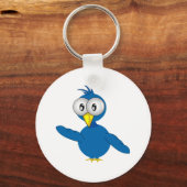 Porte-clés Oiseau de caricature bleu géant (Recto)