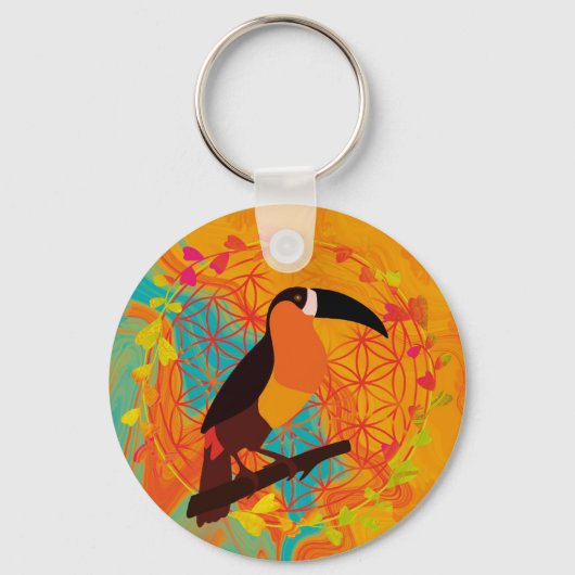 Porte-clés Oiseau de Mandala (Recto)