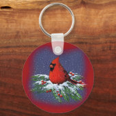 PORTE-CLÉS OISEAU DE NOËL : CARDINAL : ART (Recto)