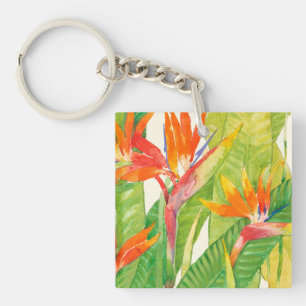 Porte-clés Oiseau des fleurs   du paradis tropical