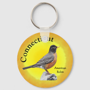 Porte-clés Oiseau d'État du Connecticut