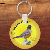 Porte-clés Oiseau d'État du Connecticut (Recto)